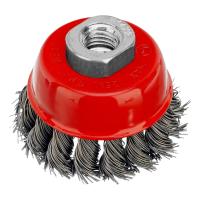 Щетка для УШМ, 65 мм, М14, "чашка", крученая проволока 0.5 мм Matrix по ценам производителя в Челябинске с доставкой по всей России