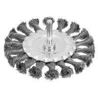 Щетка для дрели, 100 мм, плоская со шпилькой, крученая металлическая проволока Matrix по ценам производителя в Челябинске с доставкой по всей России