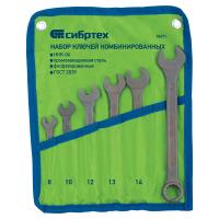 Набор ключей комбинированных, 8 - 17 мм, 6 шт., CrV, фосфатированные Сибртех по ценам производителя в Челябинске с доставкой по всей России