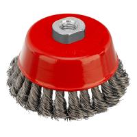 Щетка для УШМ, 100 мм, М14, "чашка", крученая проволока 0.35 мм Matrix