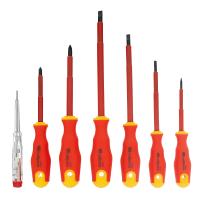 Набор отверток диэлектрических до 1000 В, 7 шт, тестер, CrV, двухкомпонентные рукоятки Сибртех по ценам производителя в Челябинске с доставкой по всей России