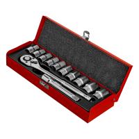 Набор торцевых головок, 1/2", головки 10 - 24 мм, с трещот. ключом, 12 предметов Matrix