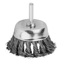 Щетка для дрели, 75 мм, "чашка" со шпилькой, крученая металлическая проволока Matrix по ценам производителя в Челябинске с доставкой по всей России