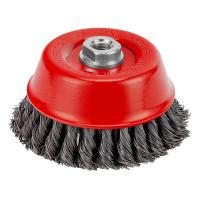 Щетка для УШМ, 125 мм, М14, "чашка", двухрядная, крученая проволока 0.5 мм Matrix по ценам производителя в Челябинске с доставкой по всей России