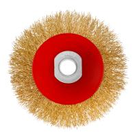 Щетка для УШМ, 100 мм, М14, "тарелка", латунированная витая проволока Matrix по ценам производителя в Челябинске с доставкой по всей России
