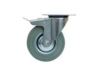 Колесо поворотное серая резина SCB 63 f 160 мм с тормозом по ценам производителя в Челябинске с доставкой по всей России