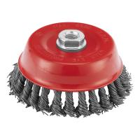 Щетка для УШМ, 125 мм, М14, "чашка", крученая проволока 0.8 мм Matrix по ценам производителя в Челябинске с доставкой по всей России