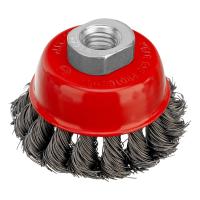 Щетка для УШМ, 65 мм, М14, "чашка", крученая проволока 0.35 мм Matrix по ценам производителя в Челябинске с доставкой по всей России