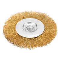 Щетка для УШМ, 125 мм, М14, плоская, латунированная витая проволока Matrix по ценам производителя в Челябинске с доставкой по всей России