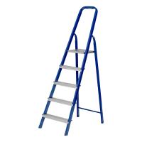 Стремянка, 5 ступеней, стальной профиль, алюминиевые ступени Сибртех