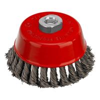 Щетка для УШМ, 100 мм, М14, "чашка", крученая проволока 0.5 мм Matrix по ценам производителя в Челябинске с доставкой по всей России