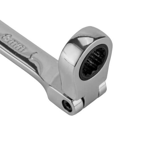 Ключ комбинированный трещоточный, 8 мм, CrV, шарнирный, зеркальный хром Matrix Professional по ценам производителя в Челябинске с доставкой по всей России