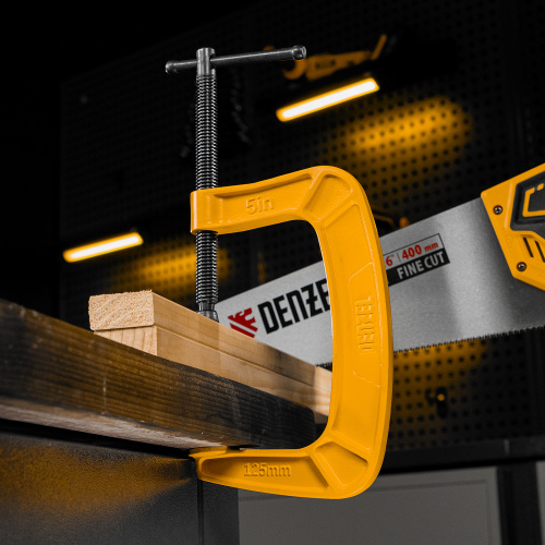 Струбцина G-образная, усиленная, 125 мм Denzel по ценам производителя в Челябинске с доставкой по всей России