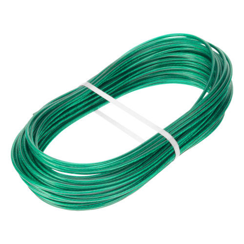 Трос металлополимерный зеленый ПР-3.0, толщина 3.0 мм, моток 20 метров Сибртех по ценам производителя в Челябинске с доставкой по всей России