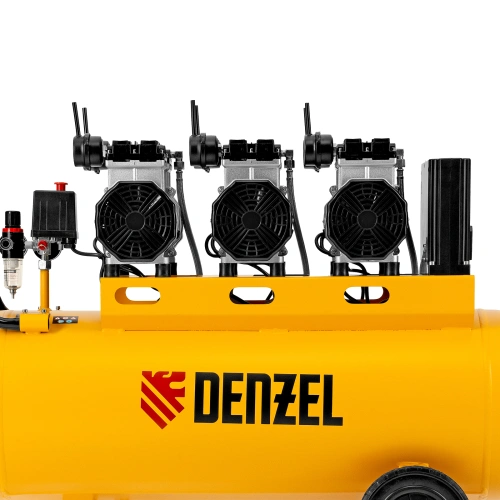 Компрессор безмасляный, малошумный DLS 3300/100, 3300 Вт,3x1100, 100 л, 570 л/мин ,блок управления Denzel по ценам производителя в Челябинске с доставкой по всей России