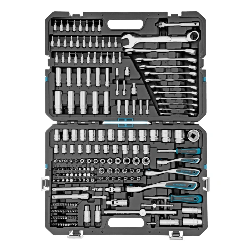 Набор инструментов, 1/2", 3/8", 1/4", CrV, 120 зубьев, 216 предметов Gross по ценам производителя в Челябинске с доставкой по всей России