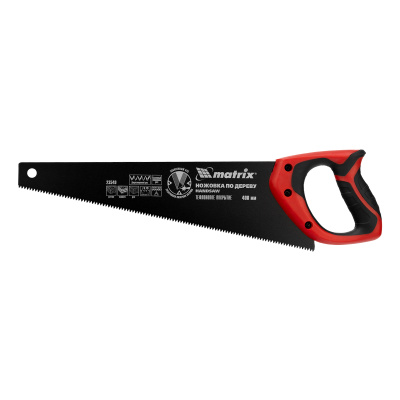 Ножовка по дереву, 400 мм, 7-8 TPI, зуб-3D, каленый зуб, тефлоновое покрытие полотна, двухкомпонентная рукоятка Matrix по ценам производителя в Челябинске с доставкой по всей России