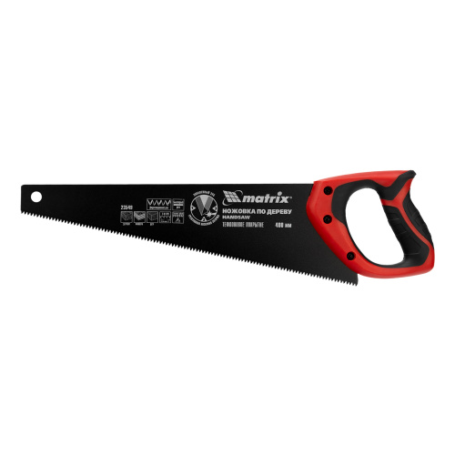 Ножовка по дереву, 400 мм, 7-8 TPI, зуб-3D, каленый зуб, тефлоновое покрытие полотна, двухкомпонентная рукоятка Matrix по ценам производителя в Челябинске с доставкой по всей России
