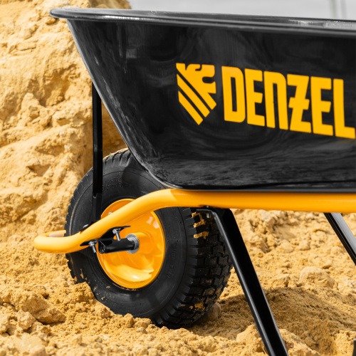 Тачка строительная, усиленная, объем 130 л, 230 кг, колесо 15х6.00-6 Denzel по ценам производителя в Челябинске с доставкой по всей России