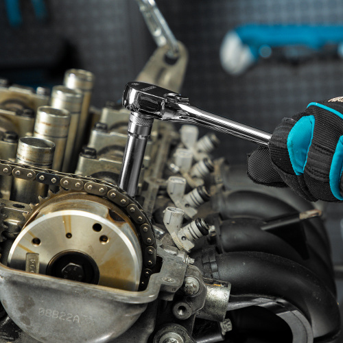 Ключ-трещотка 3/8", CrV, 120 зубьев, цельнометаллический, хром Gross по ценам производителя в Челябинске с доставкой по всей России