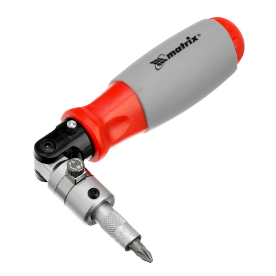 Отвертка реверсивная, поворотная головка, набор бит, CrV, 6 шт Matrix по ценам производителя в Челябинске с доставкой по всей России