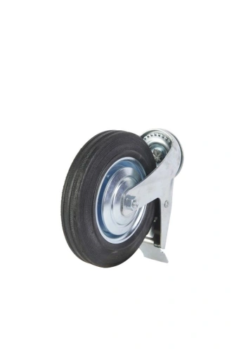 Колесо поворотное SCtB 80 200 мм резина с болтом и тормозом (F) по ценам производителя в Челябинске с доставкой по всей России