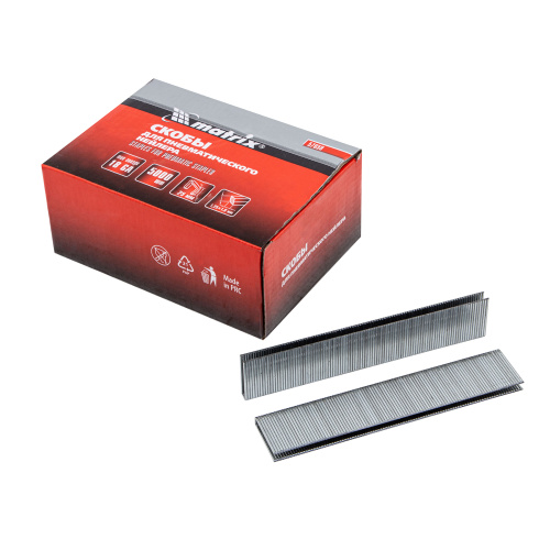 Скобы для пневматического степлера 18GA, 1.25 х 1 мм длина 25 мм ширина 5,7 мм, 5000 шт Matrix по ценам производителя в Челябинске с доставкой по всей России