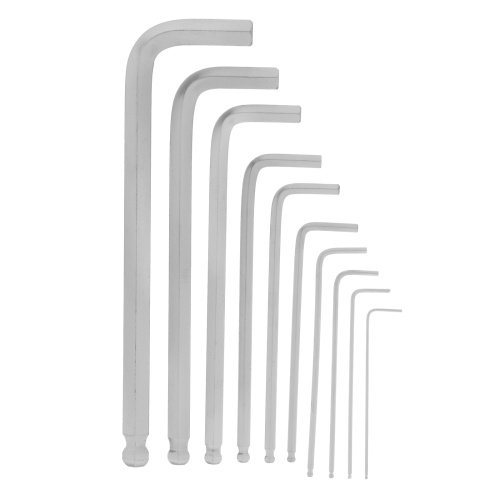 Набор ключей имбусовых HEX, 1.5-12 мм, CrV, 10 шт, удлиненных, шарообразный наконечник, с сатинированным покрытием, чехол Matrix по ценам производителя в Челябинске с доставкой по всей России