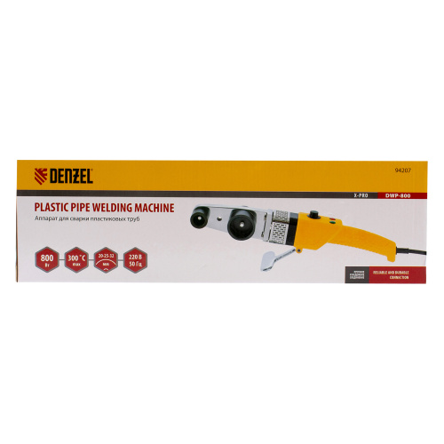 Аппарат для сварки пластиковых труб DWP-800, Х-Pro, 800 Вт, 300 град, комплект насадок, 20-32 мм Denzel по ценам производителя в Челябинске с доставкой по всей России