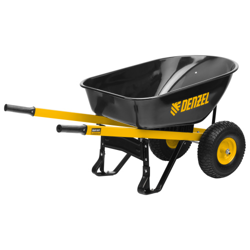 Тачка строительная, усиленная, объем 140 л, 250 кг, двухколесная, колесо 15х6.00-6 Denzel по ценам производителя в Челябинске с доставкой по всей России