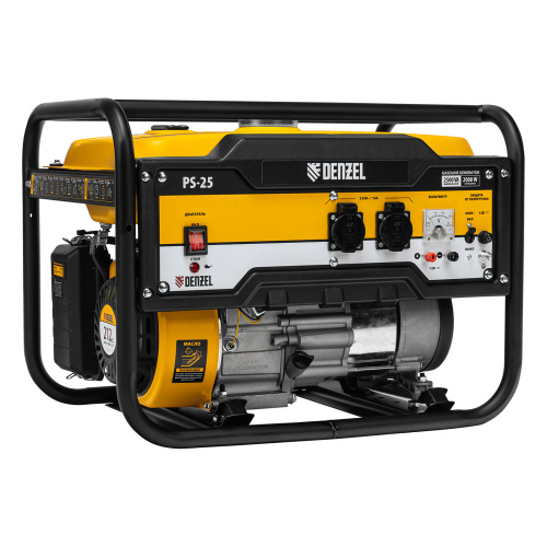 Генератор бензиновый PS 25, 2.5 кВт, 230 В, 15 л, ручной стартер Denzel по ценам производителя в Челябинске с доставкой по всей России