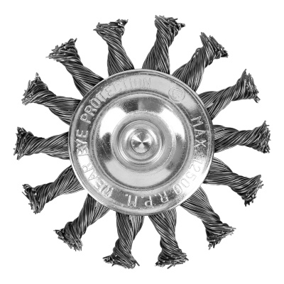 Щетка для дрели, 75 мм, плоская со шпилькой, крученая металлическая проволока Matrix по ценам производителя в Челябинске с доставкой по всей России