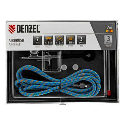 Аэрограф с верхним бачком AB1, 0.2/0.3/0.5 мм, 7 мл, 9 л/мин Denzel по ценам производителя в Челябинске с доставкой по всей России