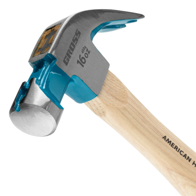 Молоток-гвоздодер, 450 г, угол 45, магнит, обрезиненная рукоятка American hickory GROSS по ценам производителя в Челябинске с доставкой по всей России