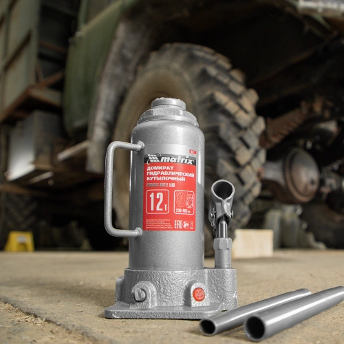 Домкрат гидравлический бутылочный, 12 т, высота подъема 230-465 мм Matrix по ценам производителя в Челябинске с доставкой по всей России