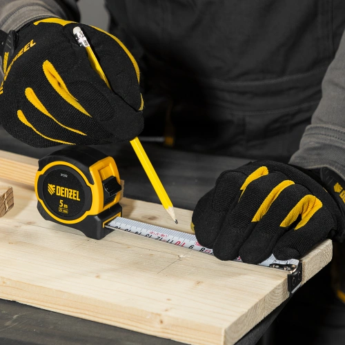 Рулетка 5м х 25мм, двухкомп. корпус, магнитный обрезиненный зацеп Denzel по ценам производителя в Челябинске с доставкой по всей России