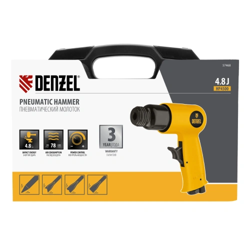 Пневматический молоток НР4500 + набор насадок, 113 л/мин, 4500 уд/мин Denzel по ценам производителя в Челябинске с доставкой по всей России