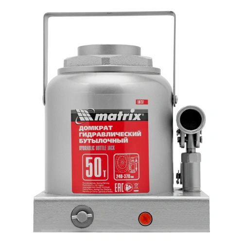 Домкрат гидравлический бутылочный, 50 т, высота подъема 240-370 мм Matrix по ценам производителя в Челябинске с доставкой по всей России