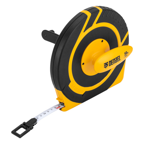 Рулетка геодезическая 50 м х 15 мм, закрытый корпус, фиберглассовая лента Denzel по ценам производителя в Челябинске с доставкой по всей России
