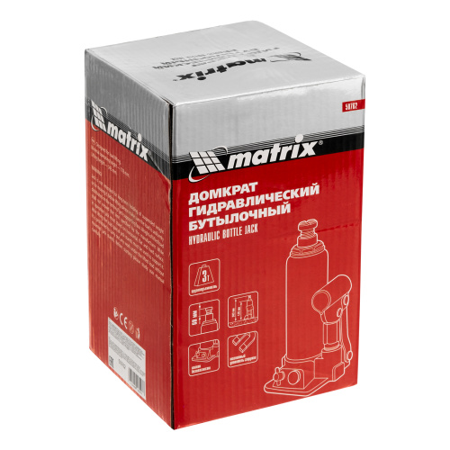 Домкрат гидравлический бутылочный, 3 т, h подъема 178-343 мм Matrix по ценам производителя в Челябинске с доставкой по всей России