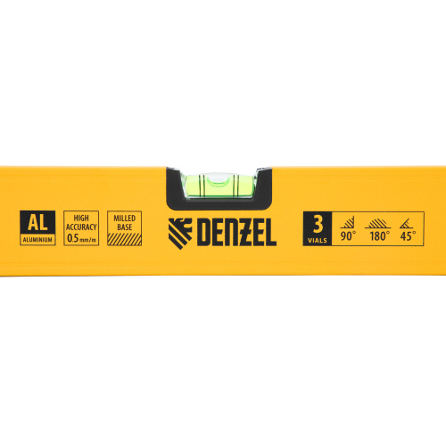 Уровень алюминиевый, магнит, фрезерованный, 3 глазка (1 зеркал.) 0,5 мм/м, 1000 мм Denzel по ценам производителя в Челябинске с доставкой по всей России