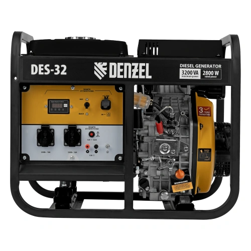 Генератор дизельный DES-32, 3,2 кВт, 230 В, 11 л, ручной стартер Denzel по ценам производителя в Челябинске с доставкой по всей России