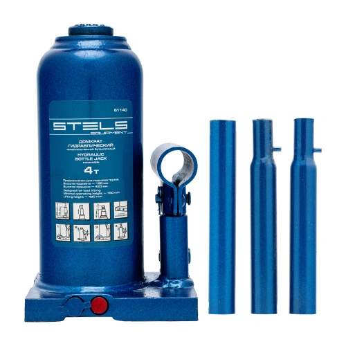 Домкрат гидравлический бутылочный телескопический, 4 т, h подъема 190-480 мм Stels по ценам производителя в Челябинске с доставкой по всей России