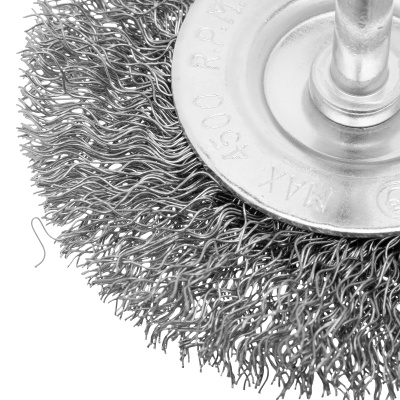 Щетка для дрели, 75 мм, плоская со шпилькой, витая проволока Сибртех по ценам производителя в Челябинске с доставкой по всей России