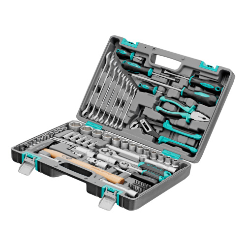 Набор инструментов, 1/2", 1/4", CrV, пластиковый кейс 76 предметов Stels по ценам производителя в Челябинске с доставкой по всей России