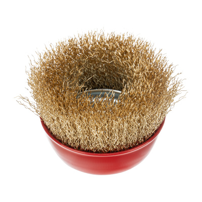 Щетка для УШМ, 75 мм, М14, "чашка", латунированная витая проволока Matrix по ценам производителя в Челябинске с доставкой по всей России