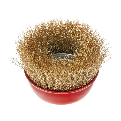 Щетка для УШМ, 75 мм, М14, "чашка", латунированная витая проволока Matrix по ценам производителя в Челябинске с доставкой по всей России