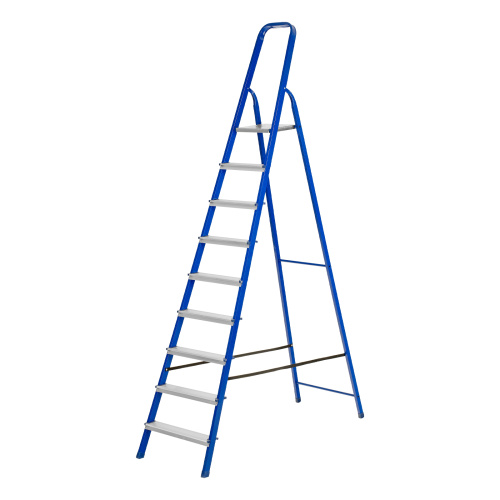 Стремянка, 9 ступеней, стальной профиль, алюминиевые ступени Сибртех по ценам производителя в Челябинске с доставкой по всей России