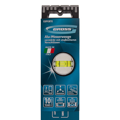 Уровень алюминиевый, 800 мм, усиленный с ударопрочными заглушками, рукоятки, 3 глазка Gross по ценам производителя в Челябинске с доставкой по всей России