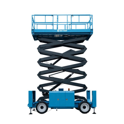 Подъемник самоходный дизельный ножничный с выдвижными платформами SKYER DPL1568 по ценам производителя в Челябинске с доставкой по всей России